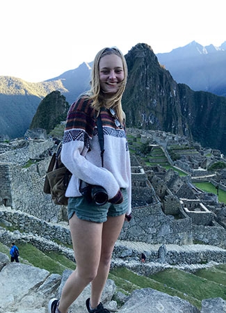 Olivia Kusio ’21 on Machu Picchu