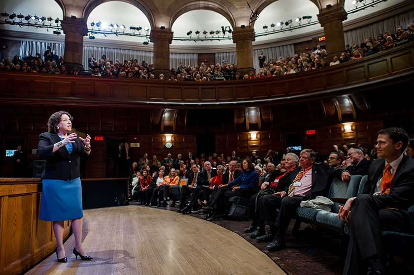 Justice Sonia Sotomayor '76 at Alumni Day in 2014.