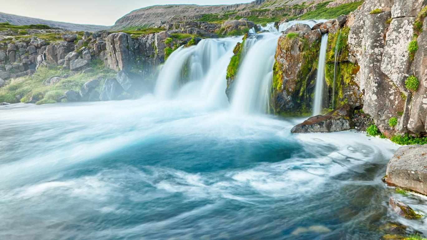 Iceland waterfalls and pools