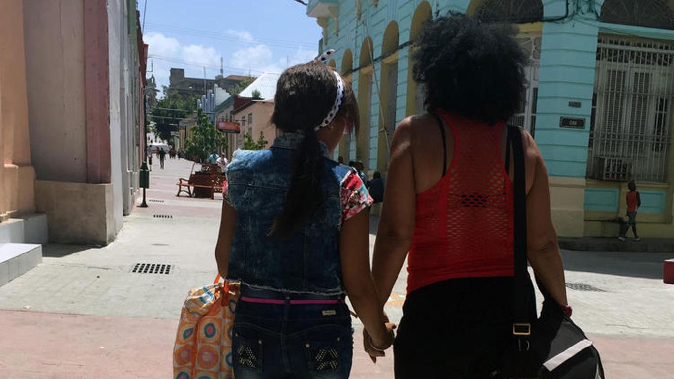 Two women on a street