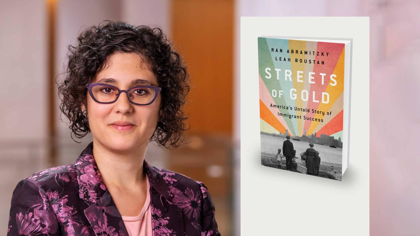 Leah Boustan with book cover