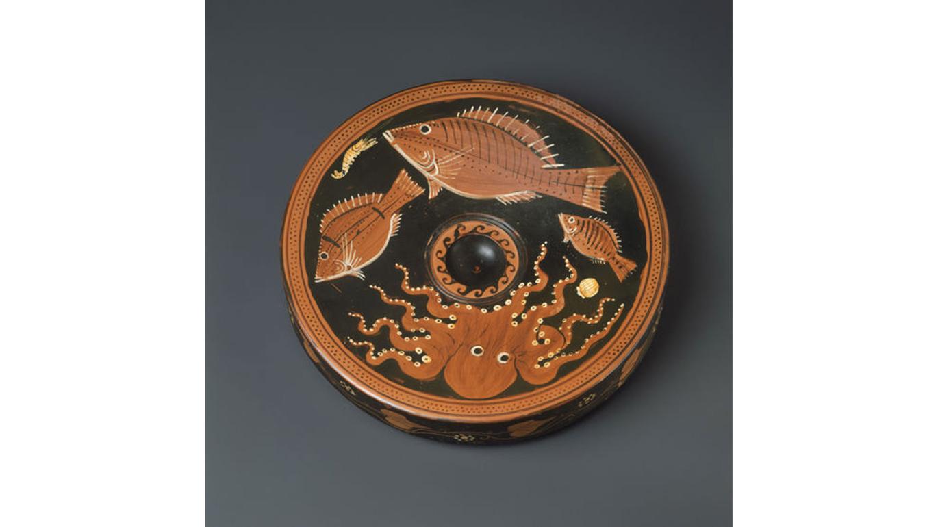 Red-figure fish plate, ca. 340–330 BCE