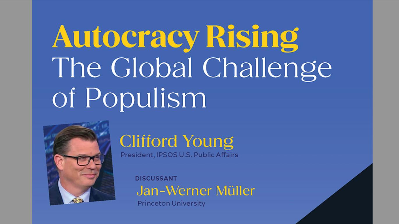 Poster for event, with headshot of Clifford Young, a white man with glasses