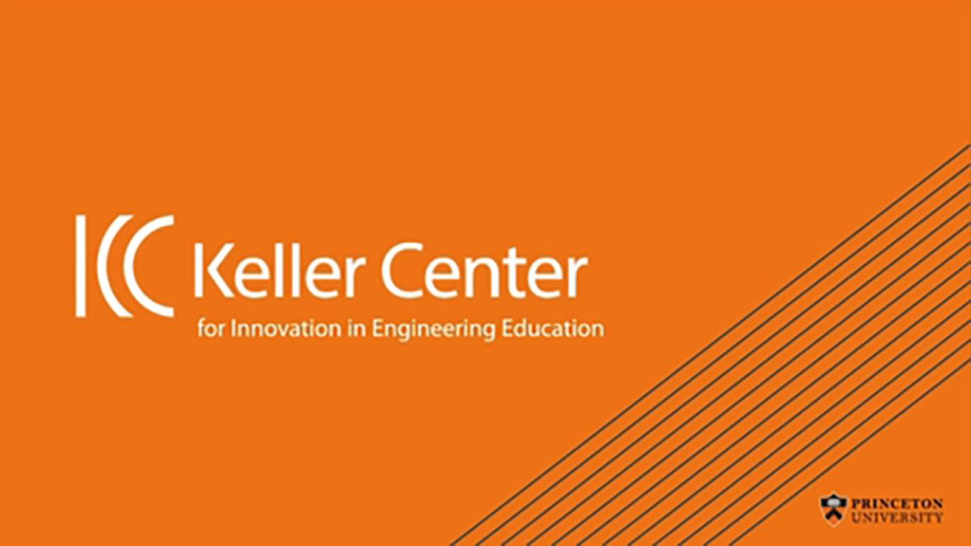 Keller Center name and logo on an orange background