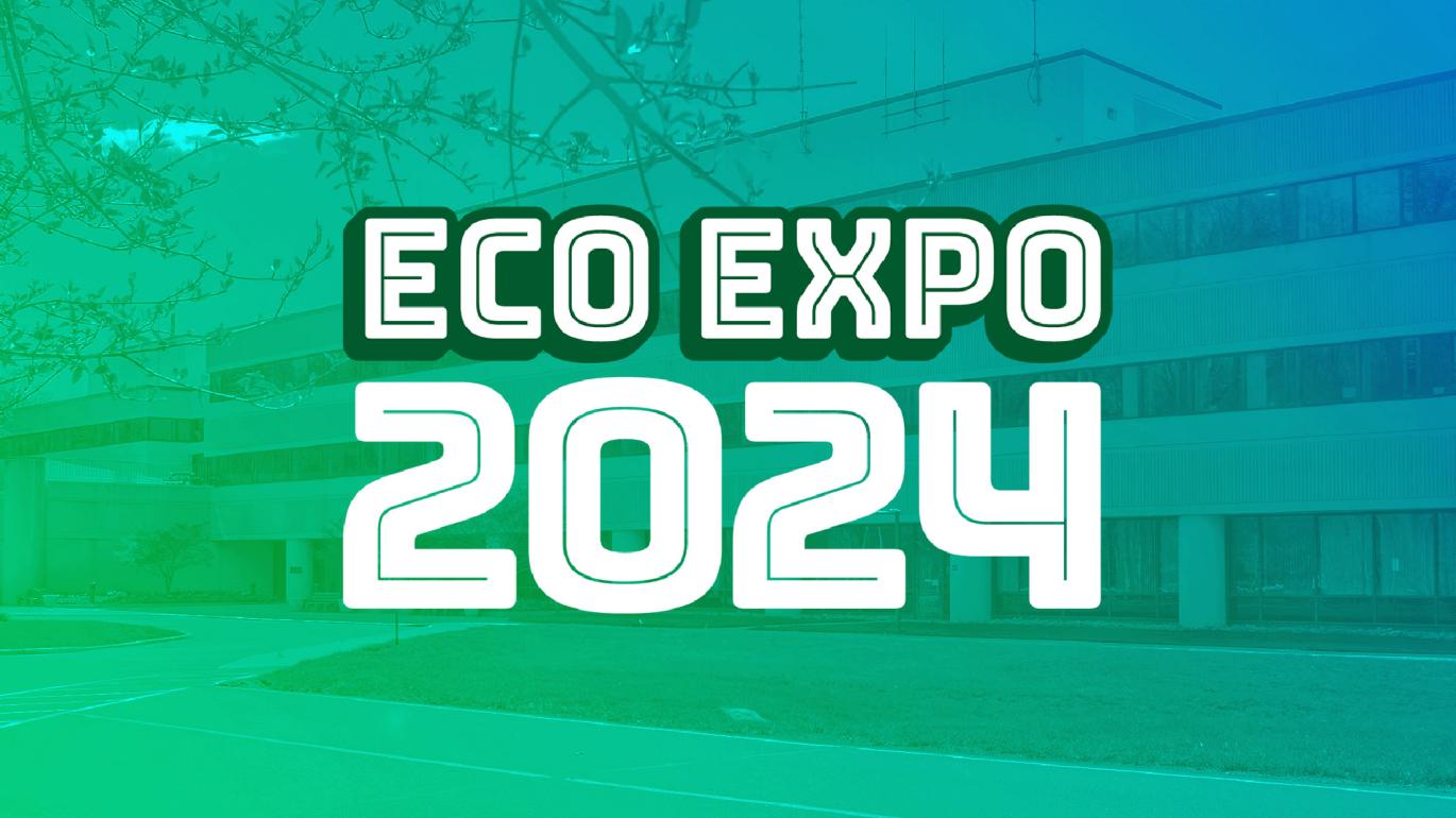 Green tinted banner with bold letters: Eco Expo 2024