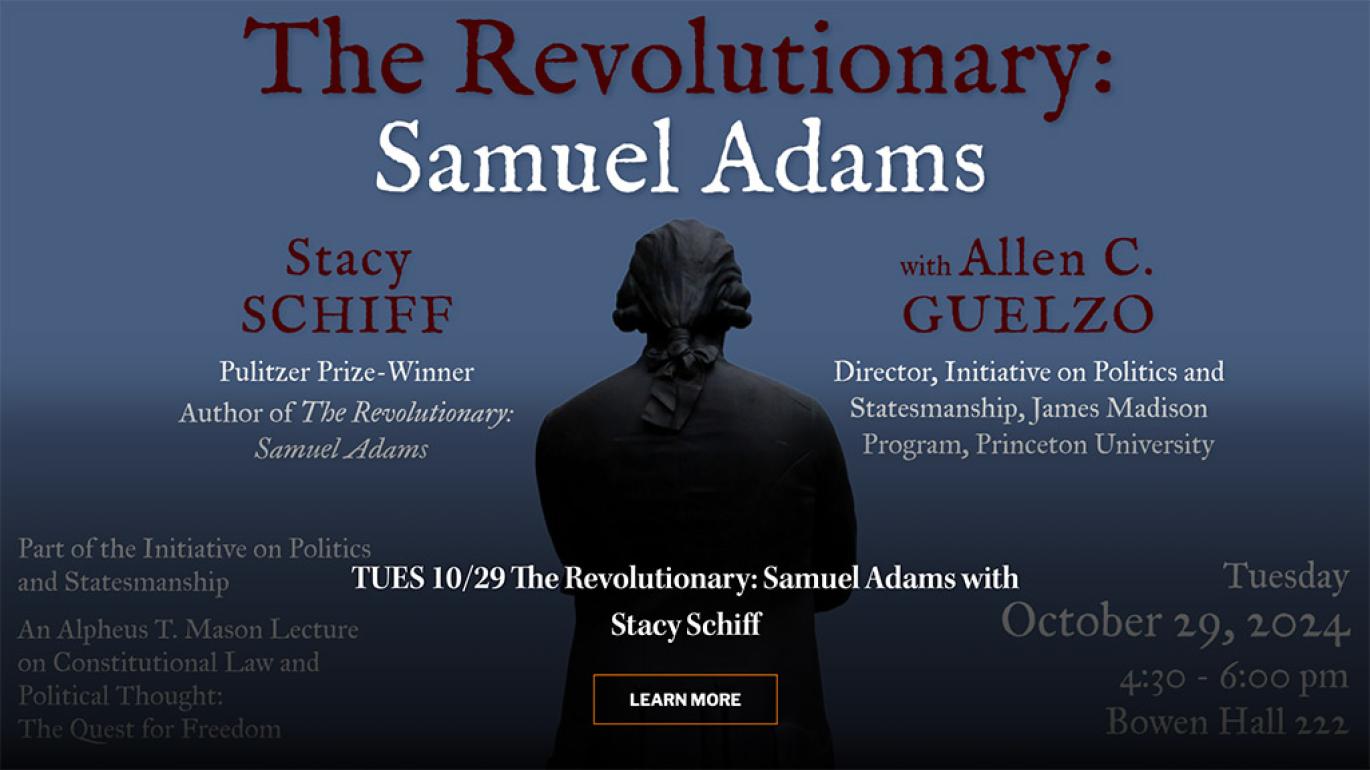 Statue of Samuel Adams with title