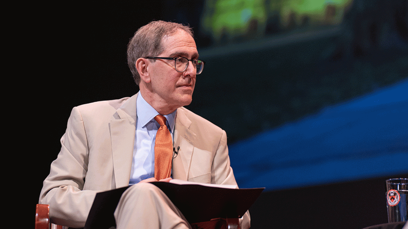 President Eisgruber '83 on stage