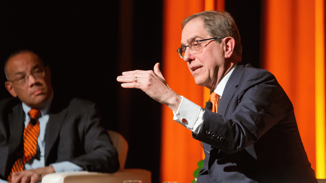 President Christopher L. Eisgruber on stage