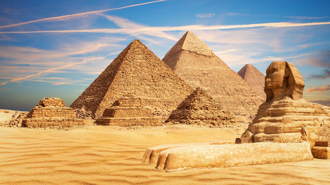 The pyramids and sphinx in Egypt