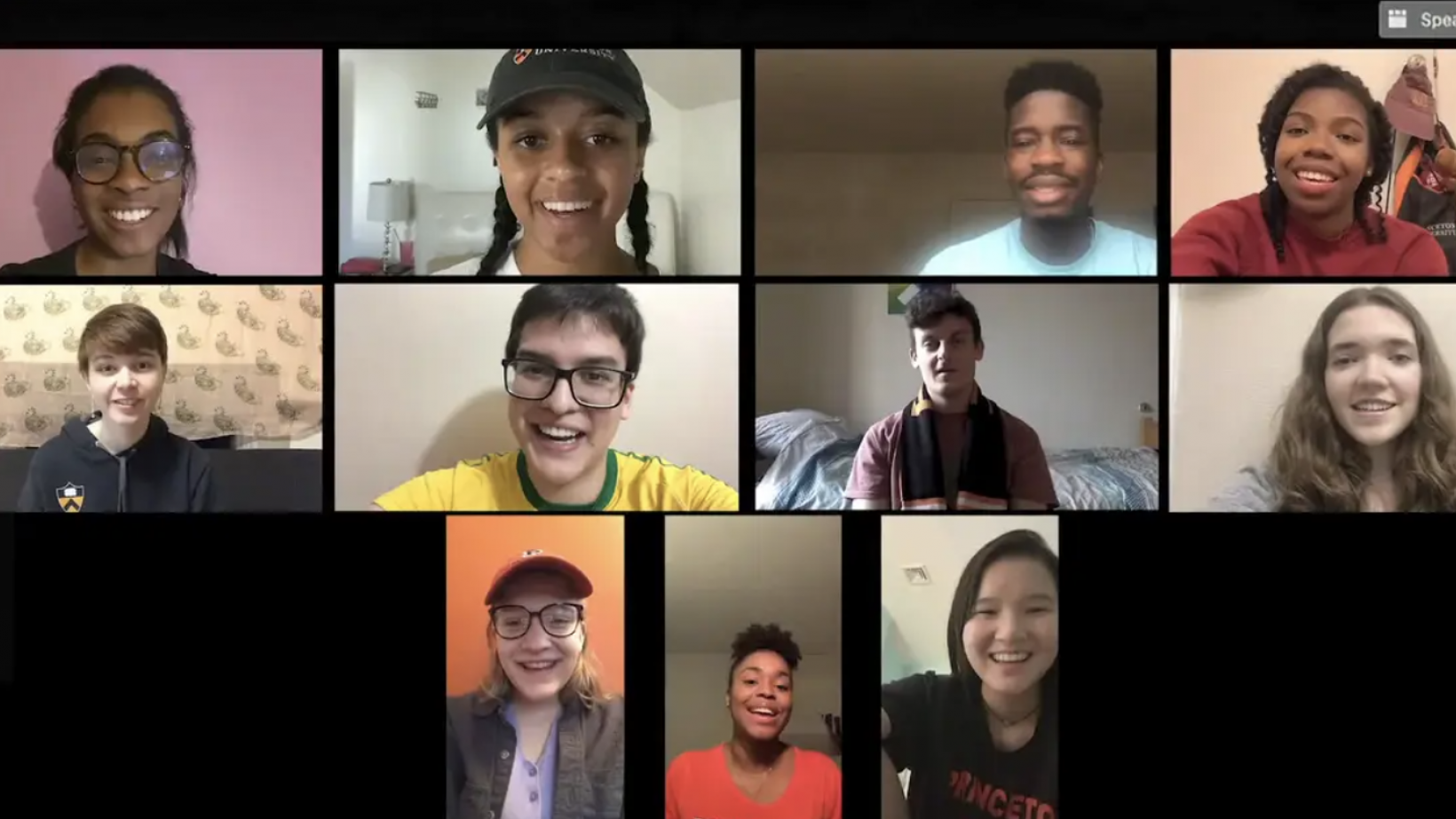 Zoom grid of students