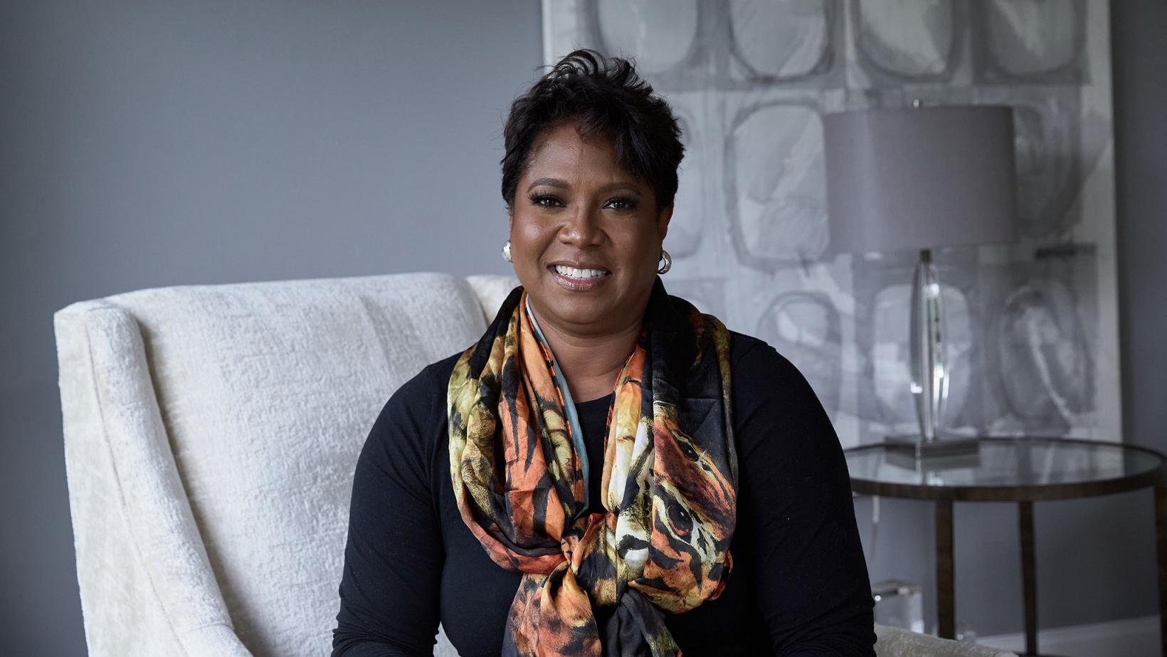 Monica Moore Thompson '89 in her home