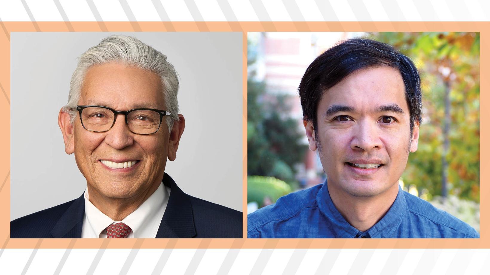 Side by side portraits of Kevin Gover and Terence Tao
