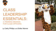 Screenshot of PowerPoint Cover saying "Class Leadership Essentials"