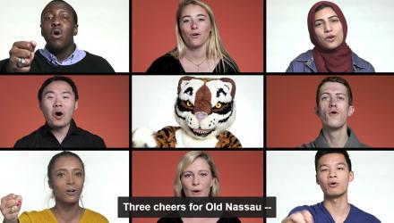 Students singing Old Nassau on Princetoniana website 