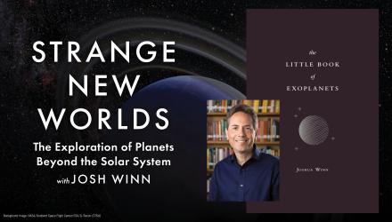 A head shot of Josh Winn with the darkness of space in the background. 