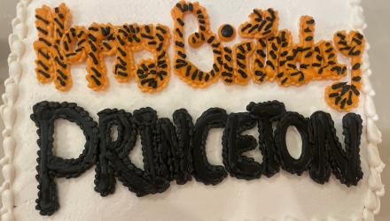 Cake that says "Happy Birthday Princeton"