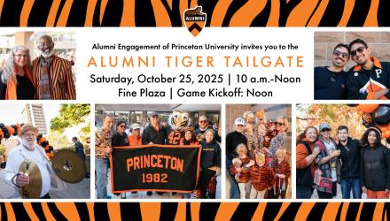 Poster with photo collage of previous Tiger Tailgates
