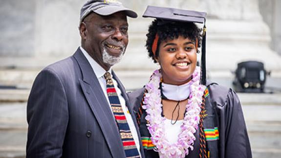 Morgan Smith with her grandfather, David King