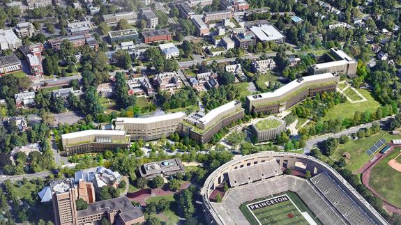A n overhead rendering of the new environmental studies and engineering neighborhood