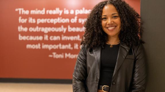 Autumn Womack at the Toni Morrison exhibit