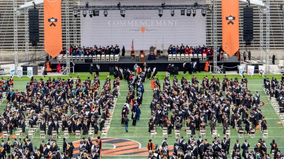 Princeton commencement in the football stadium
