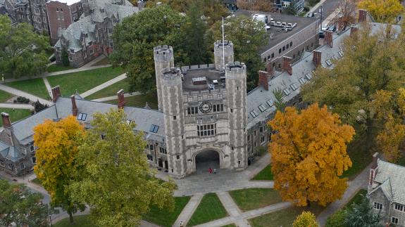 Arial view of Princeton campus