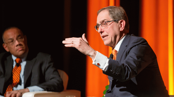 President Christopher L. Eisgruber on stage