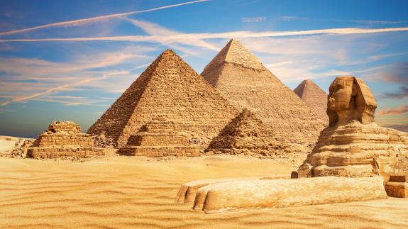 The pyramids and sphinx in Egypt