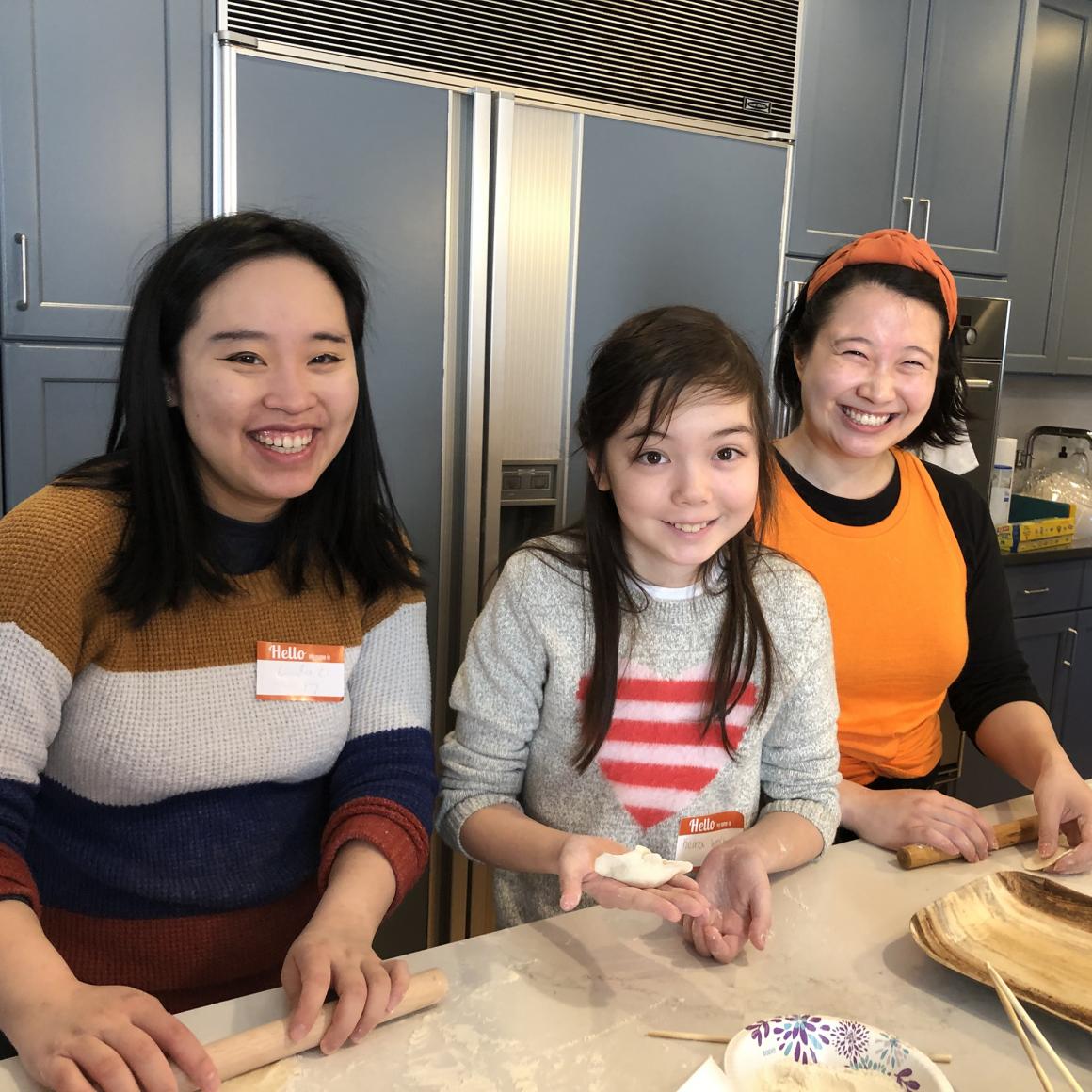 Princeton alumni making dumplings
