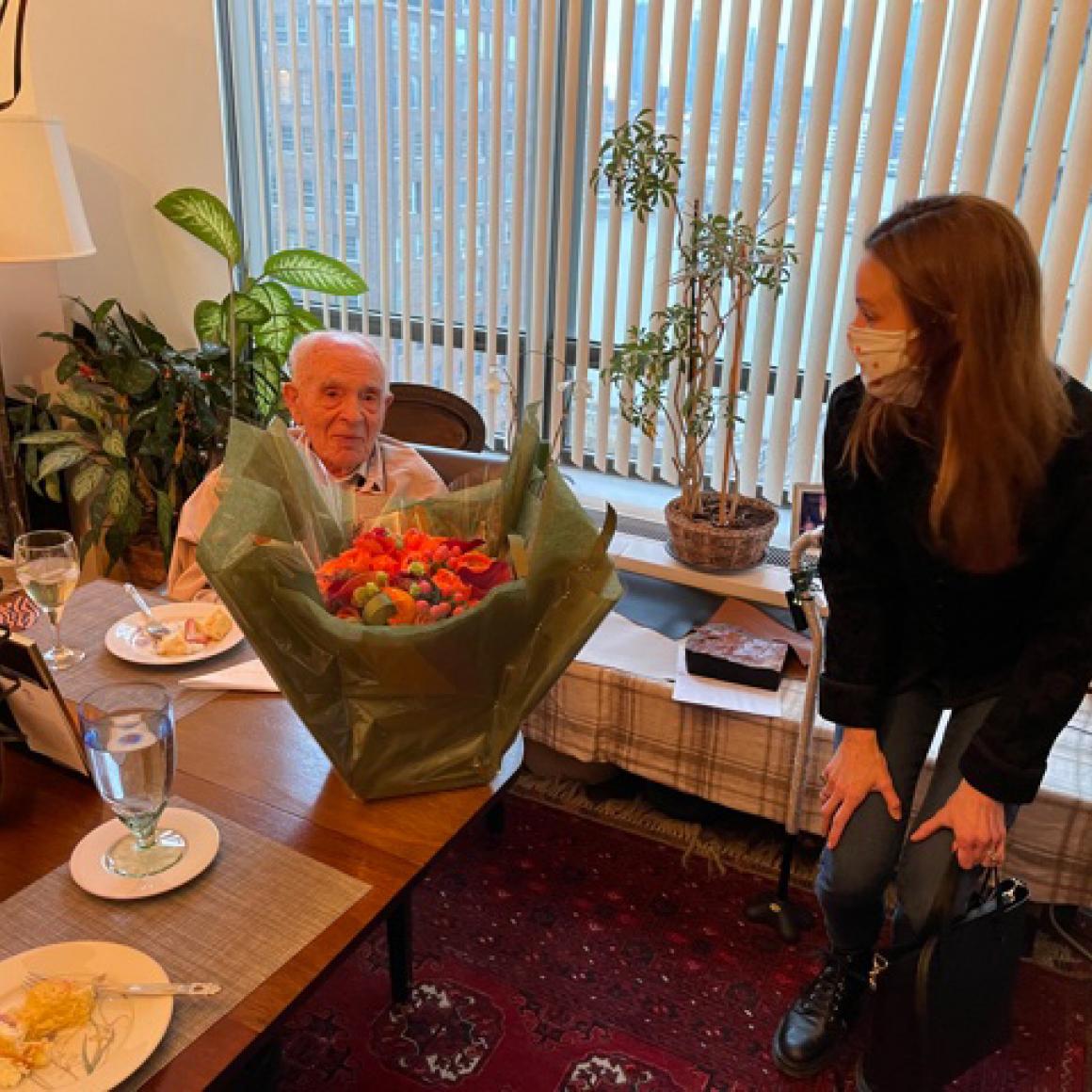 Kate Bellin '02 with Joe Schein '37