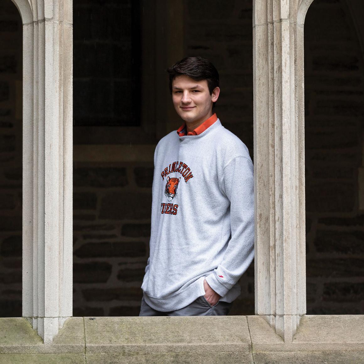 Trace Nuss '23 wearing Princeton Tigers sweatshirt