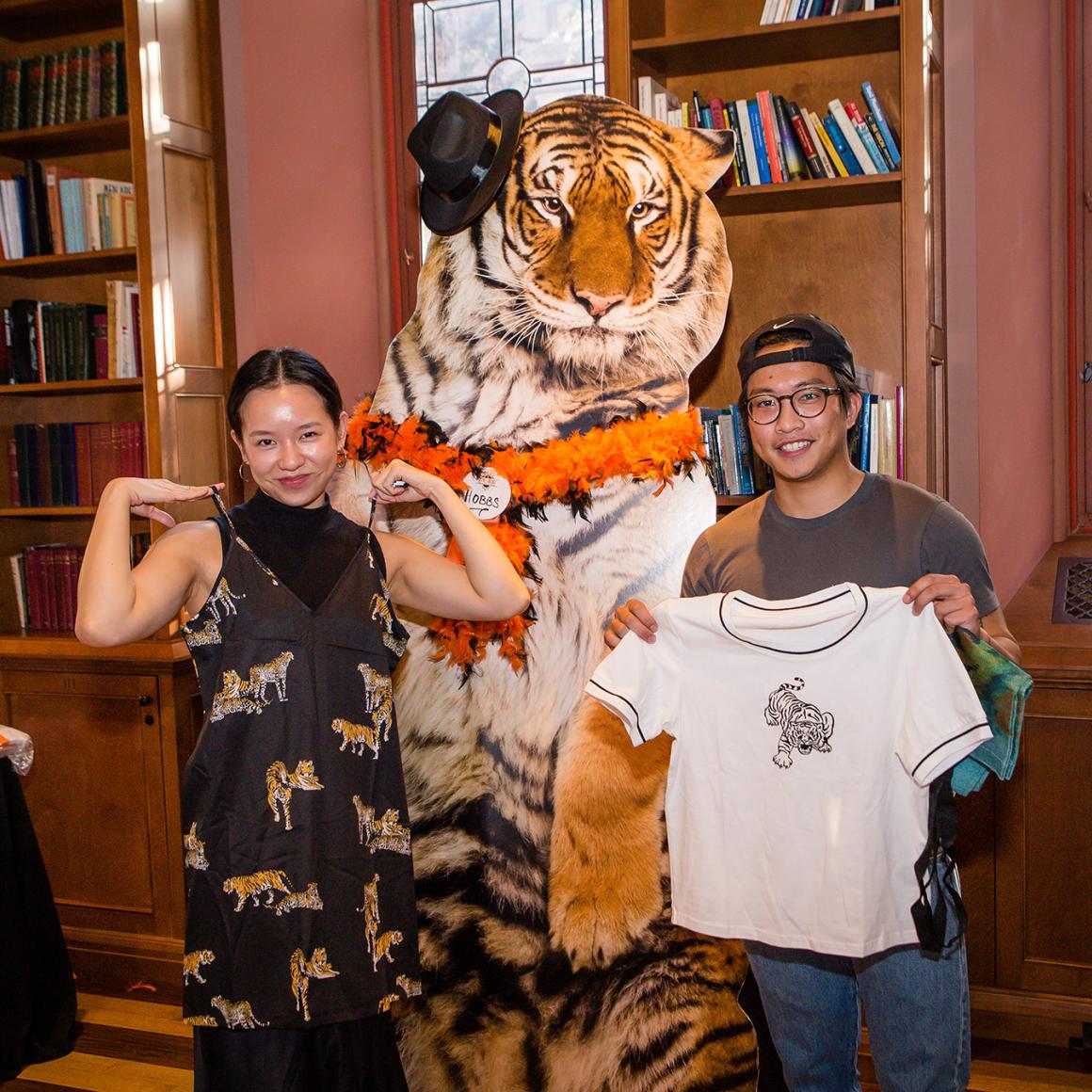 Alumni fashioning Tiger gear at the 2022 ROAR event