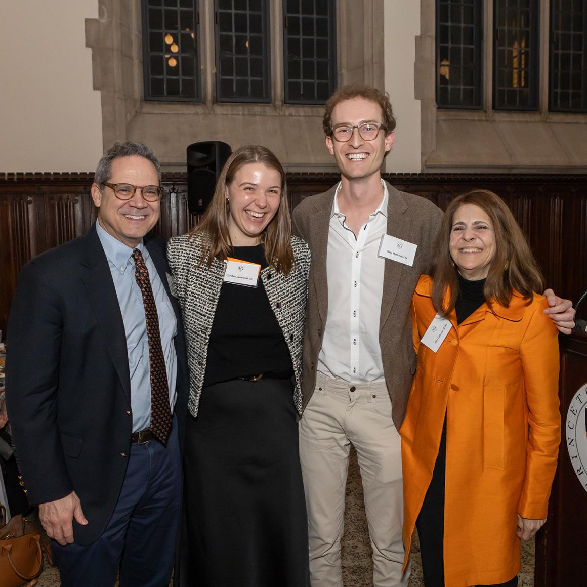 Jay Diamond ’86, Carolyn Liziewski ’18, Sam Heffernan ’14 and Alexandra Lebenthal ’86