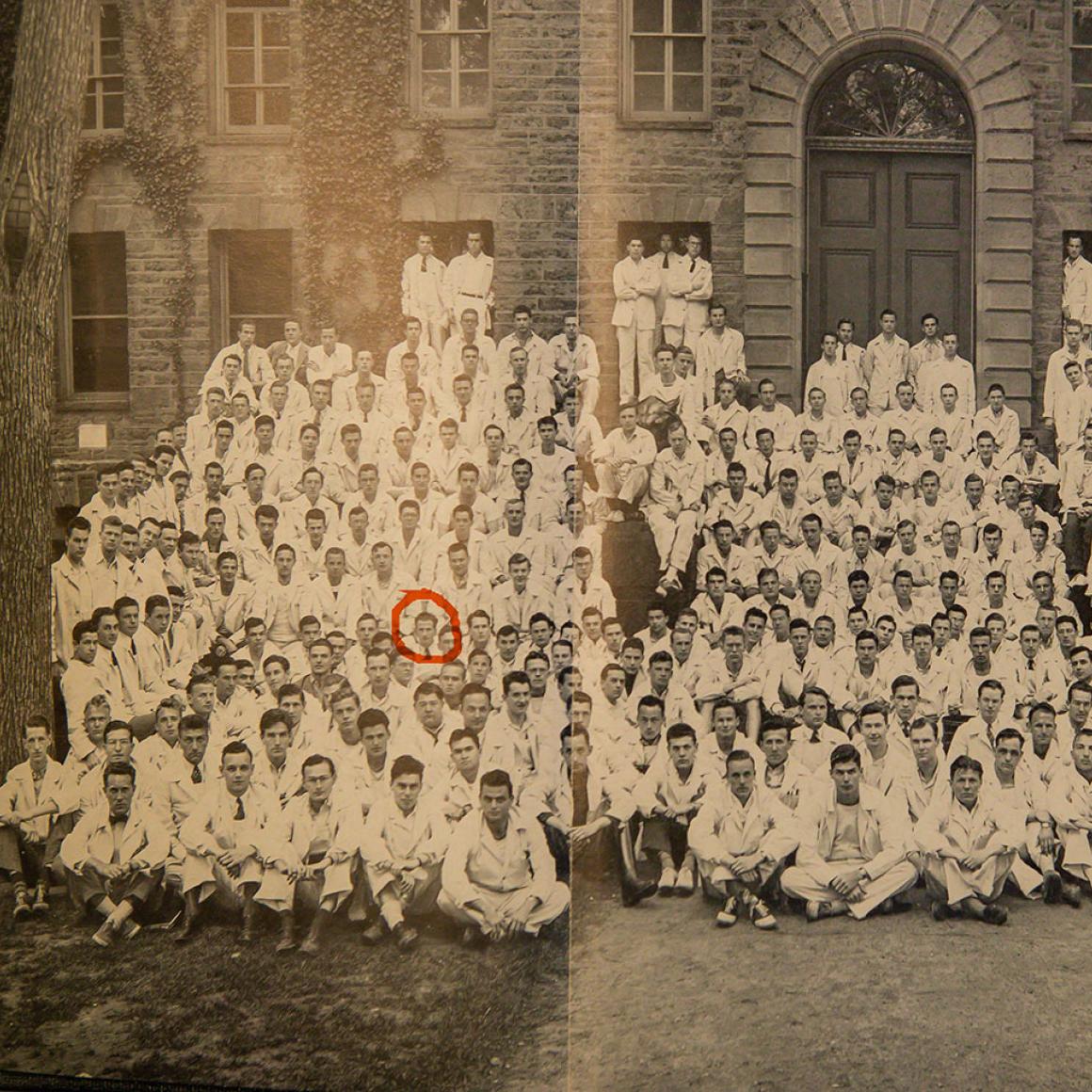 Some members of the class of 1939 in front of Nassau Hall