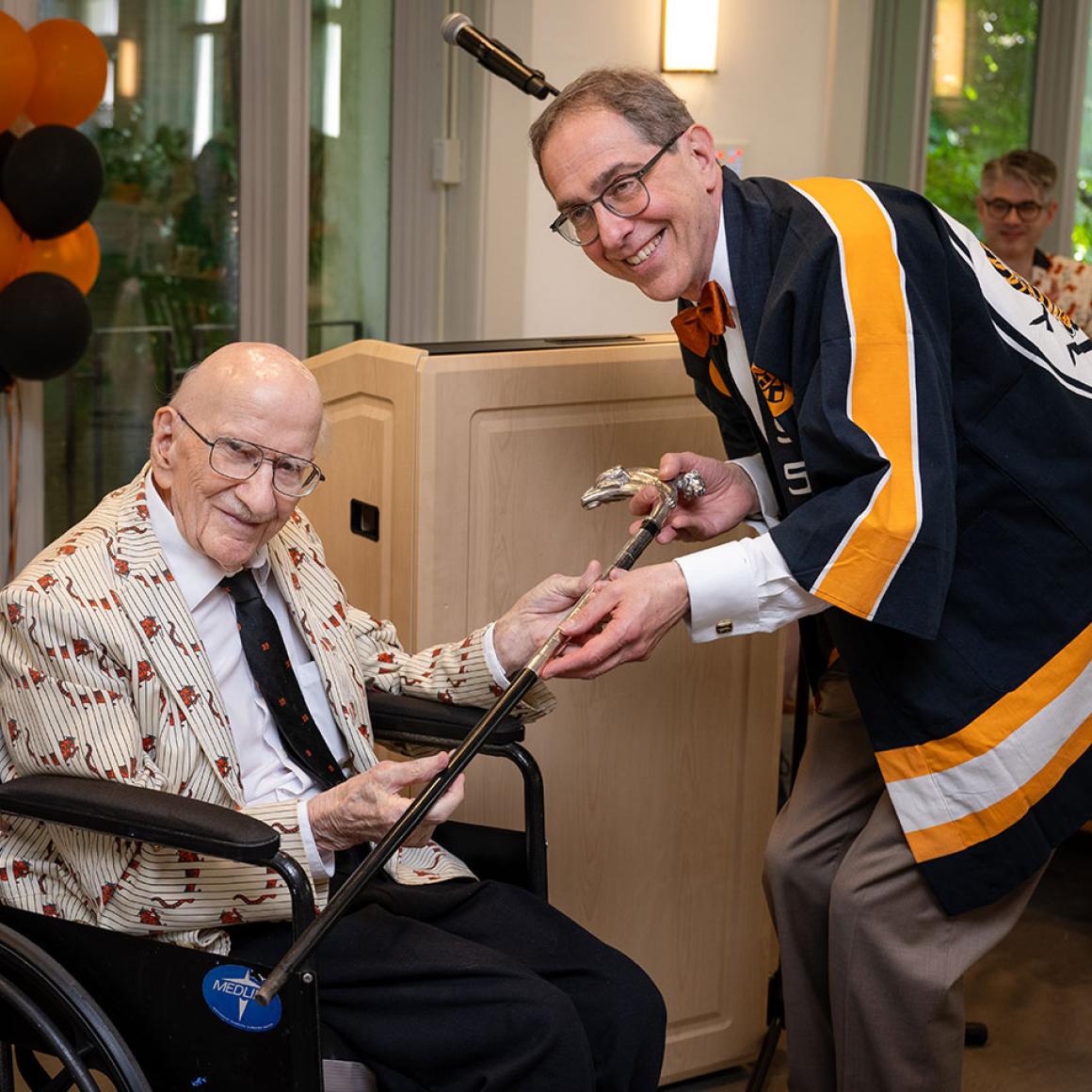 Don Fletcher and President Christopher L. Eisgruber