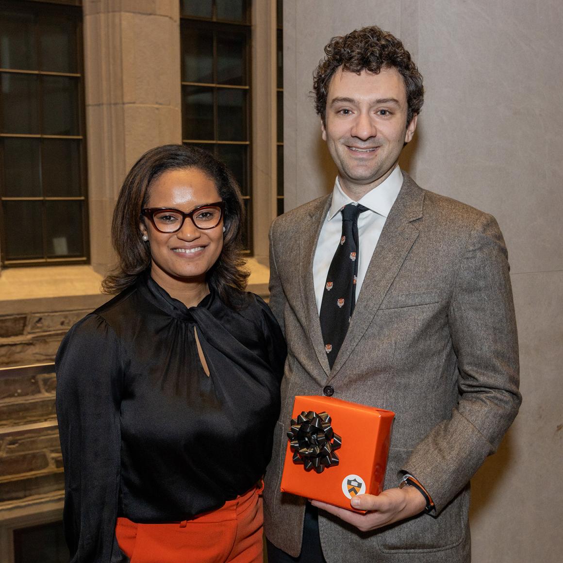 Vanyah Harrigan, associate director of Annual Giving and Class Agent Peter Angelica ’14