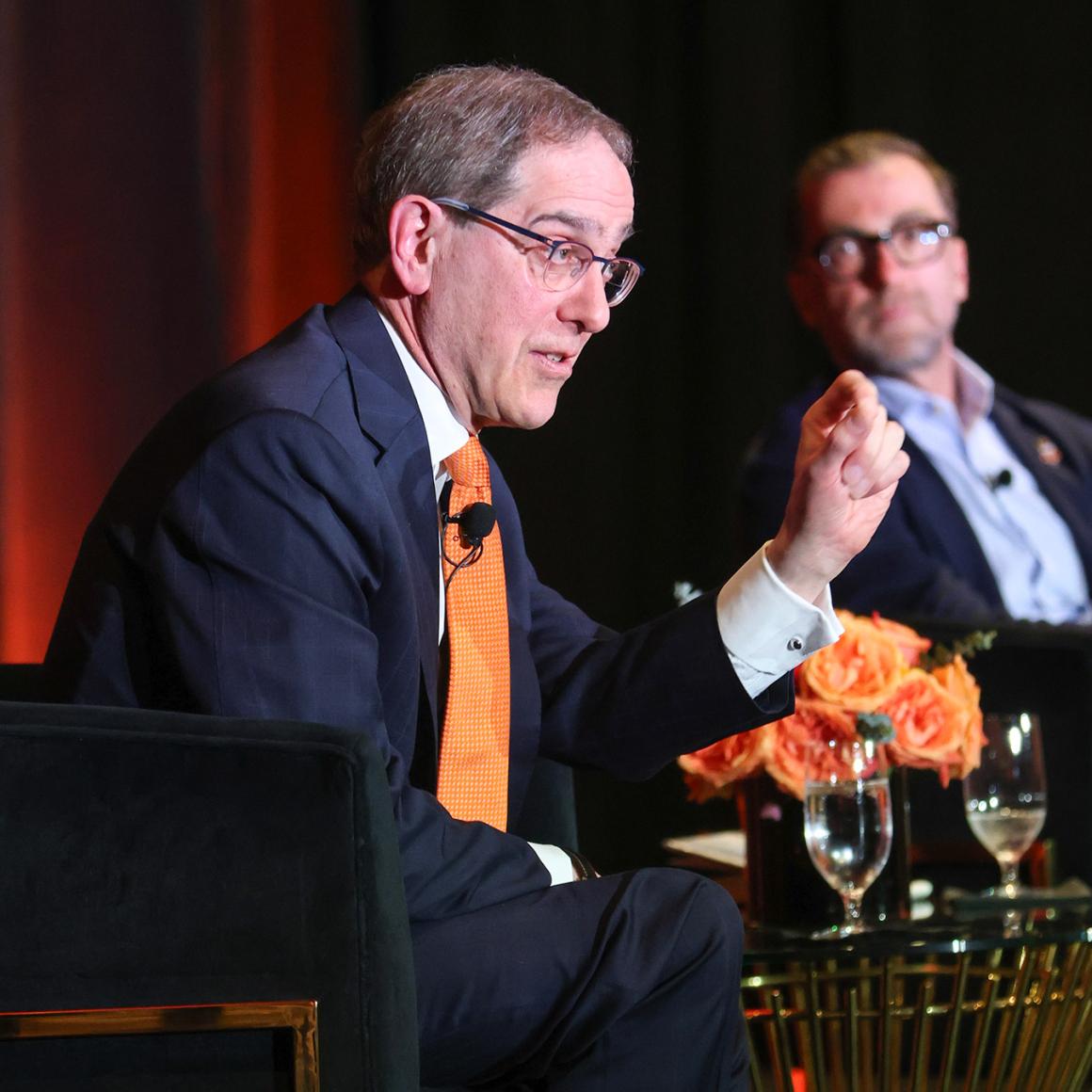 President Eisgruber and Mason Morfit in conversation on stage