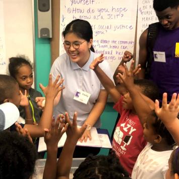 Emily Cheng and the students at SSYP in Boston