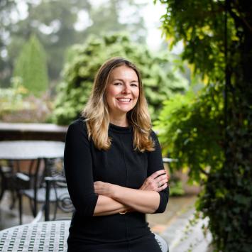 Mary Newburn on campus