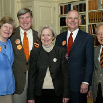 Kellers with President Tilghman and Deans Vince Poor and James Wei