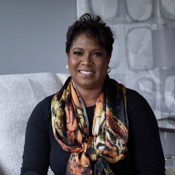 Monica Moore Thompson '89 in her home