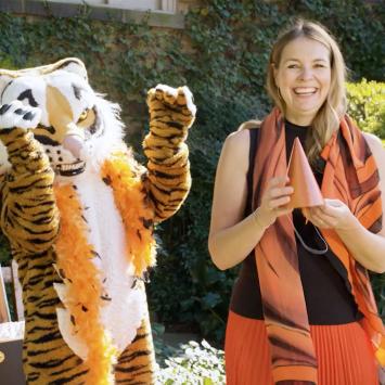 Tiger and Mary Newburn celebrating Princeton's birthday