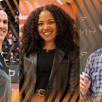 Mitch Henderson, Autumn Womack and Andrew Houck celebrate the Venture Forward campaign