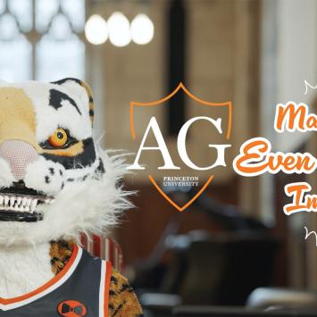 Tiger mascot on Rocky dining hall