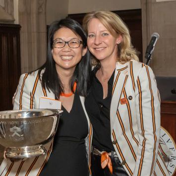 Deb Yu and Camilla Norman Field accept their Annual Giving award