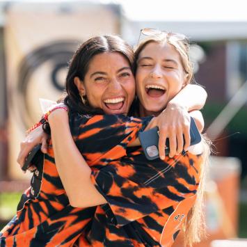 Two alumnae embracing at Reunions 2024