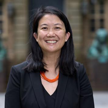 Deb Yu standing in front of Nassau Hall