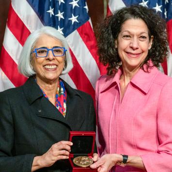 Arati Prabhakar and Bonnie Bassler hold the National Medal of Science