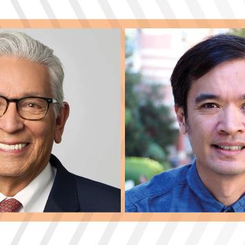 Side by side portraits of Kevin Gover and Terence Tao