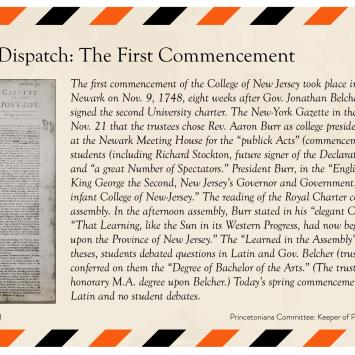 December postcard about the first Princeton commencement